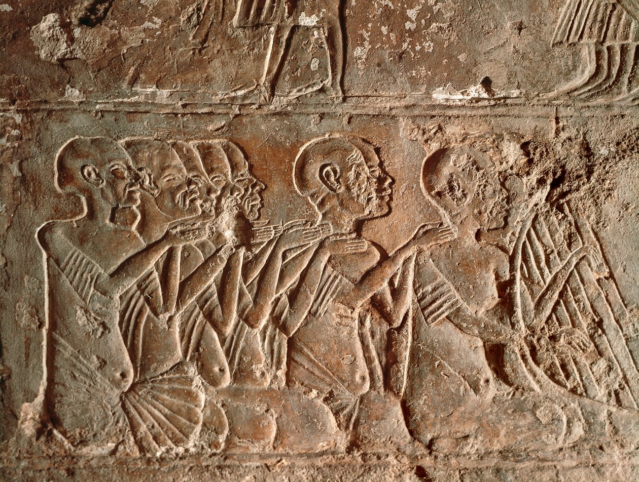 Sänger und Harfenspieler, Relief von Egyptian 18th Dynasty