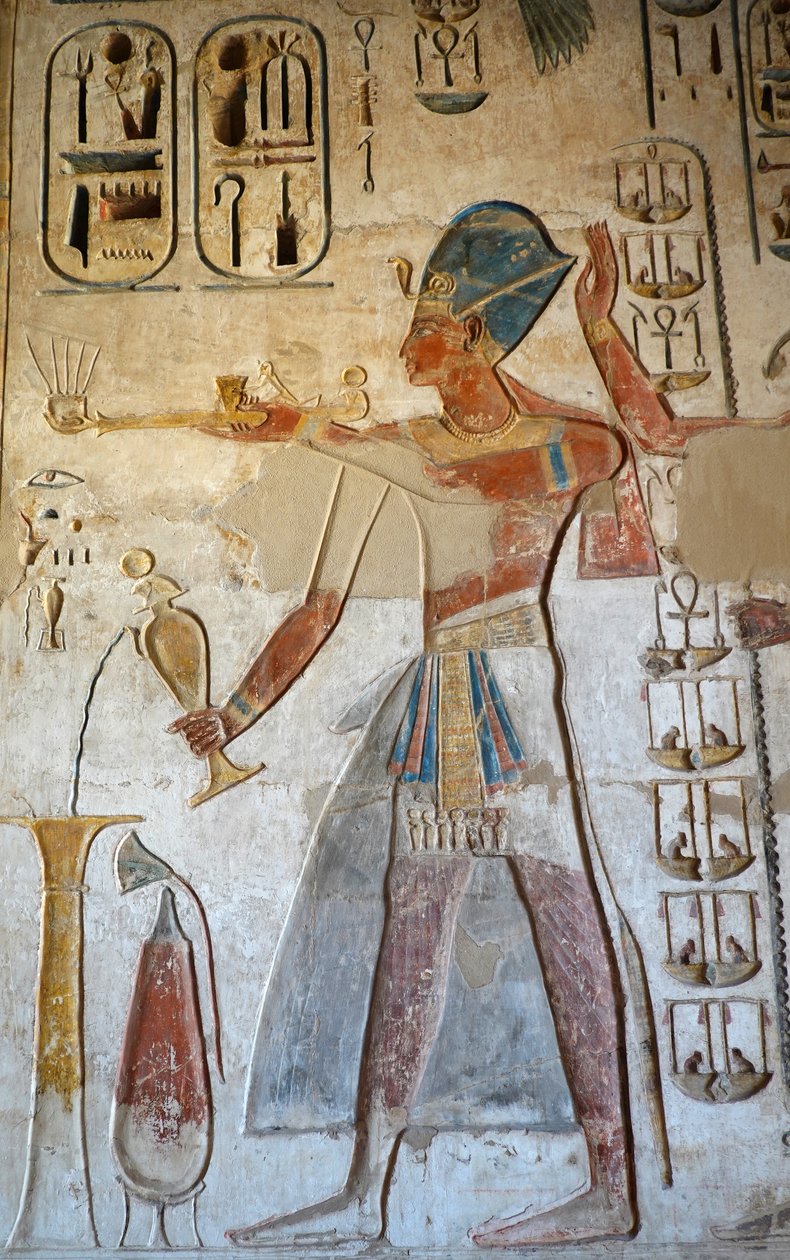 Pharao, Horus-Tempel, Edfu (Fresko) von Egyptian Egyptian