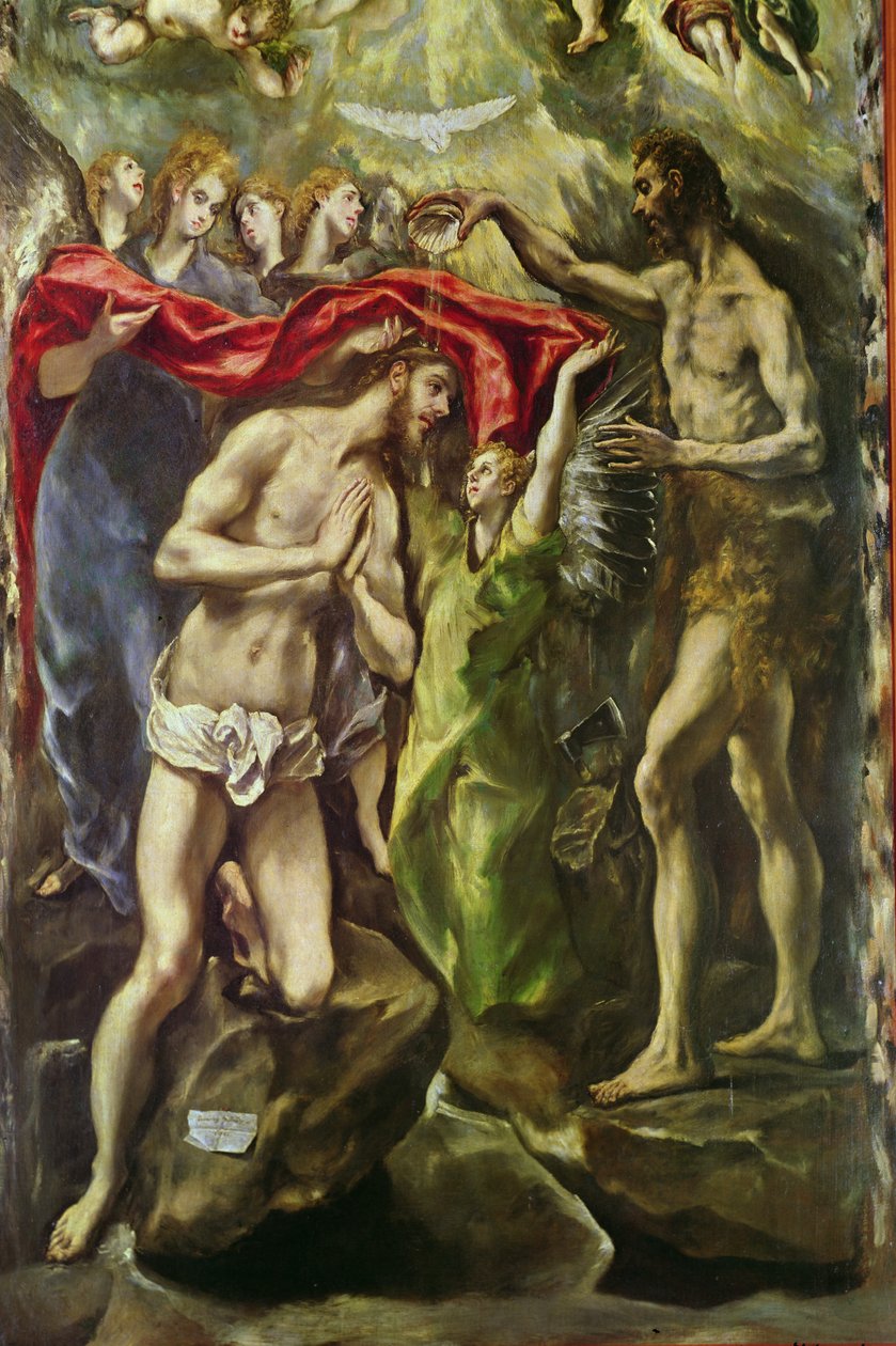 Die Taufe Christi (Detail) von El Greco