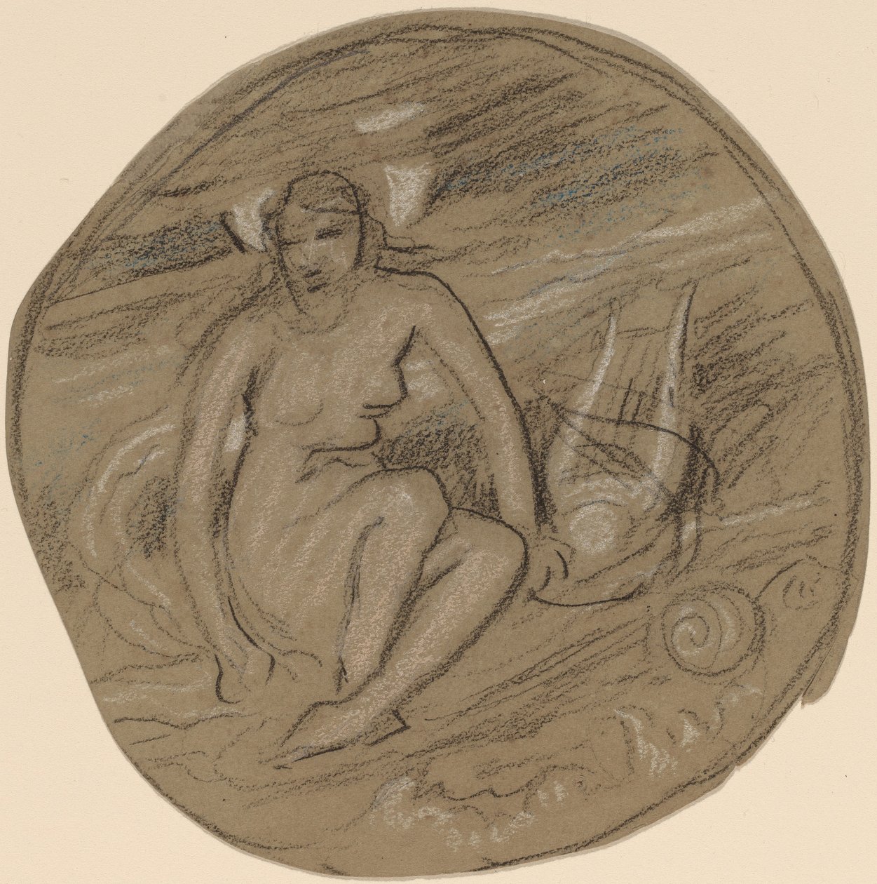 Studie für "Musik" von Elihu Vedder