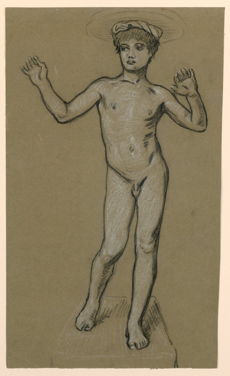 Figurenstudie für einen Brunnenentwurf von Elihu Vedder