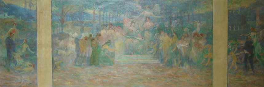 Pflichten der Stadt - Studie für das Triptychon der Stadtkammer von Rio de Janeiro, Pedro Ernesto Palast von Eliseu Visconti