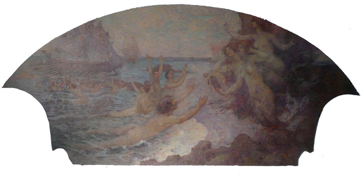 Lyrische Künste - Musikalische Inspiration - Seitenpaneel des Foyers des Stadttheaters von Rio de Janeiro von Eliseu Visconti