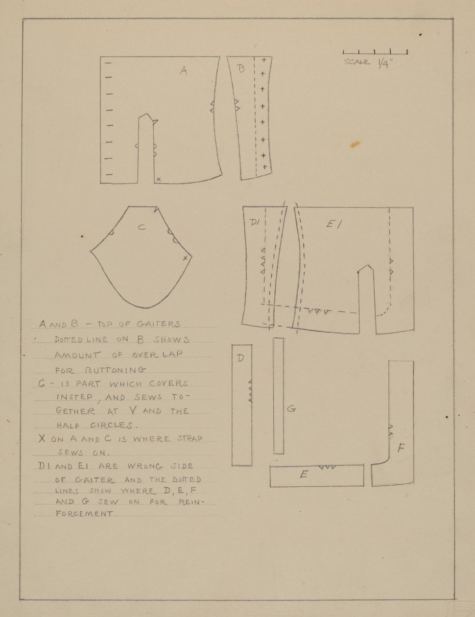 Muster für Gamaschen von Emery Herrett