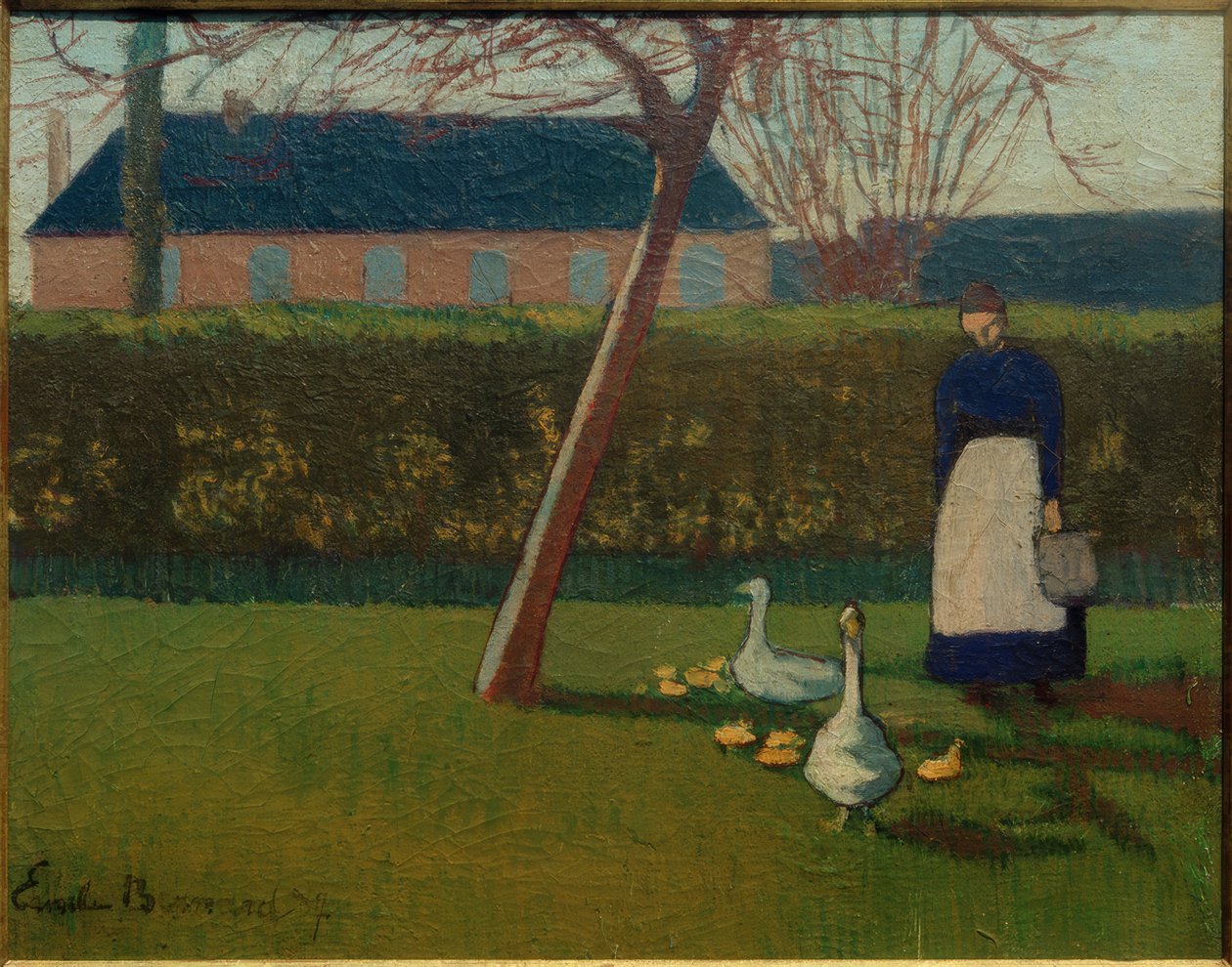 Frau mit Gänsen von Emile Bernard