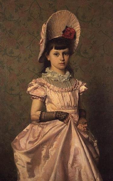 Porträt eines Mädchens in Rosa von Emile Claus