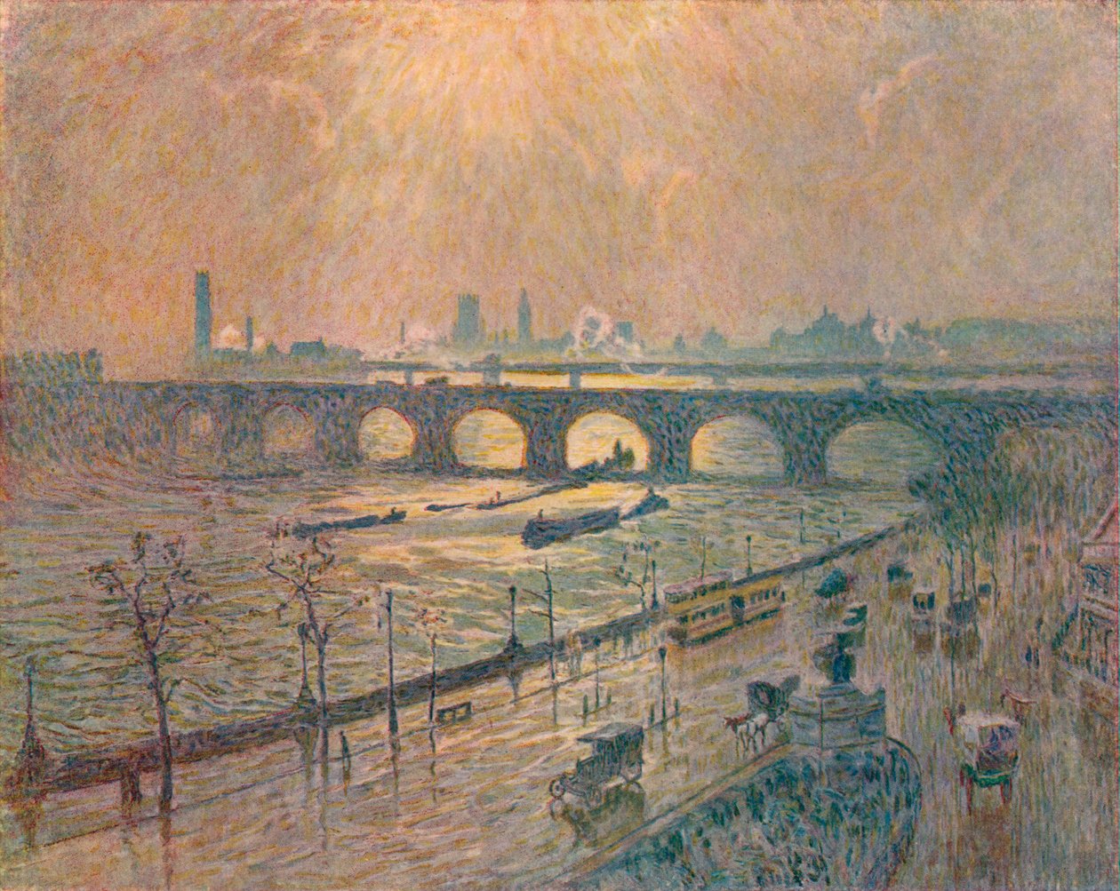 Waterloo-Brücke - Ein regnerischer Tag, um 1917 von Emile Claus