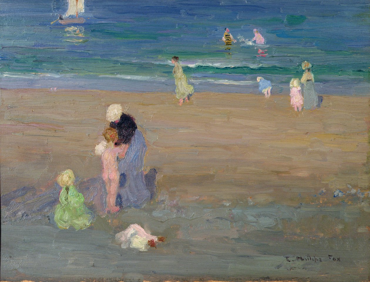 Der Strand, Trouville von Emmanuel Phillips Fox