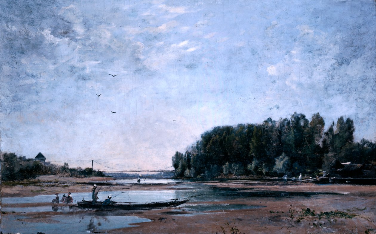 Fischerboote auf der Loire von Emmanuel Lansyer