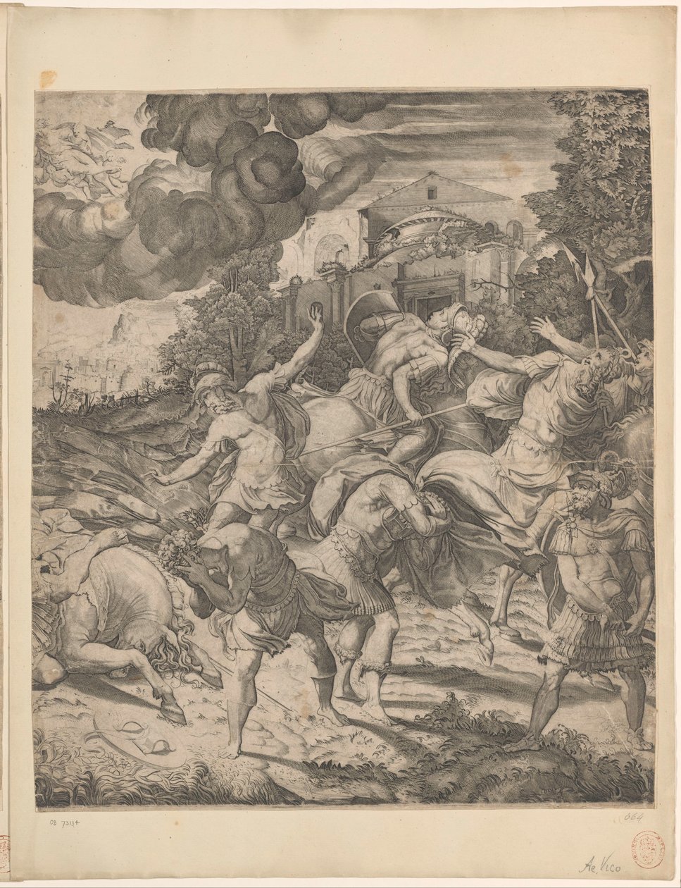 Bekehrung des Paulus (rechtes Blatt) von Enea Vico