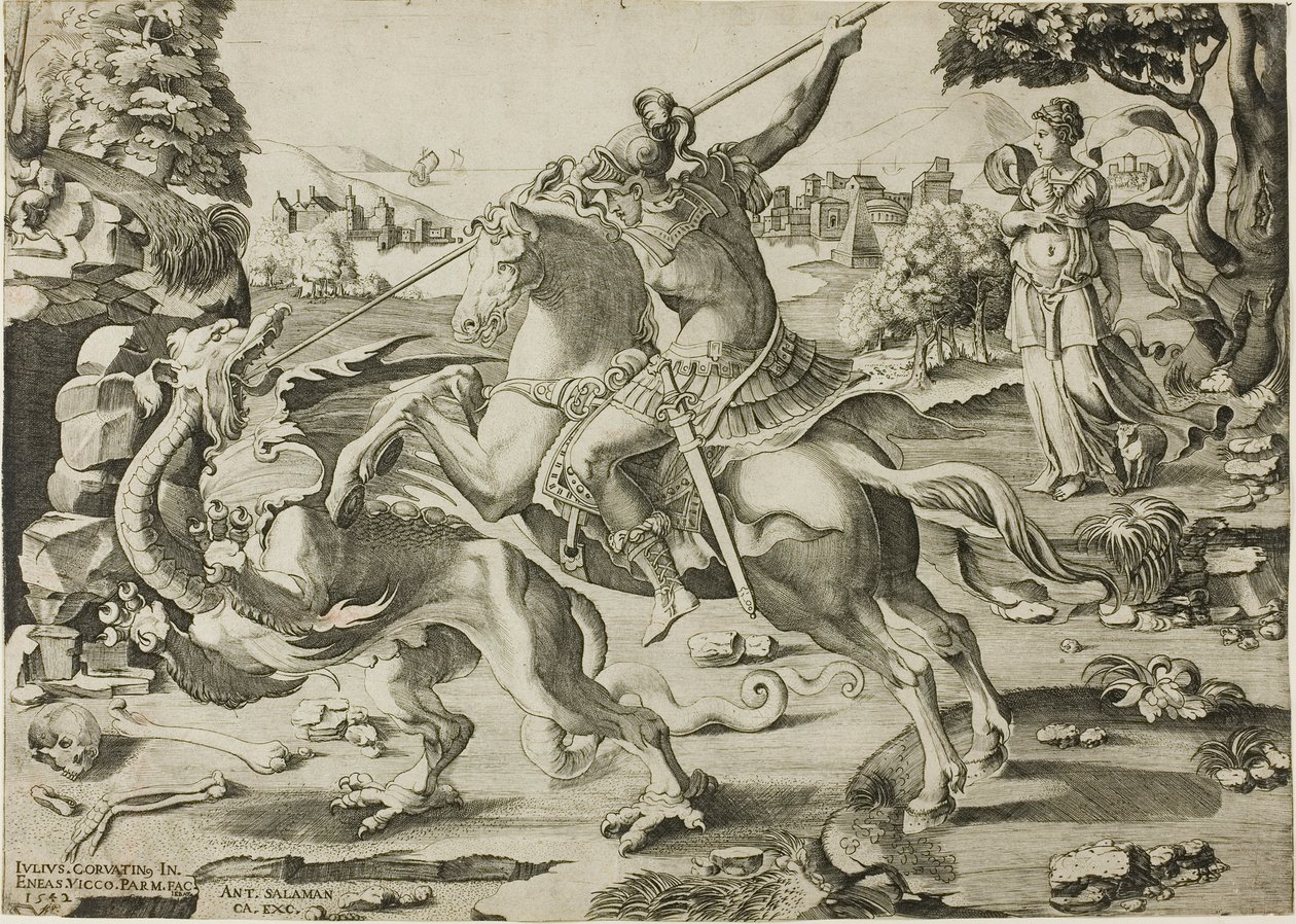Sankt Georg und der Drache von Enea Vico