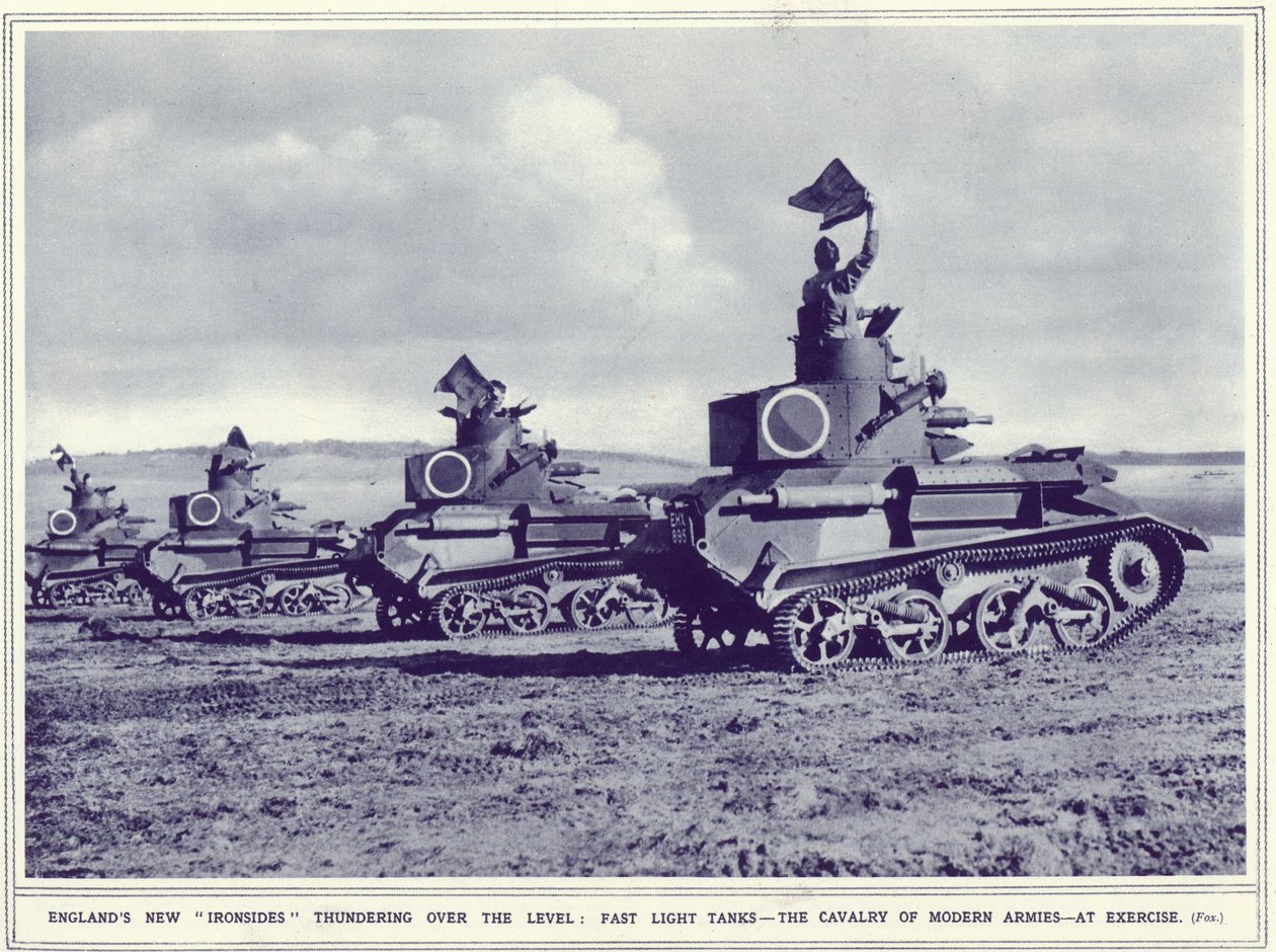 Englands neue Ironsides donnern über das Land, aus The Illustrated War News, veröffentlicht am 1. November 1939 von English Photographer