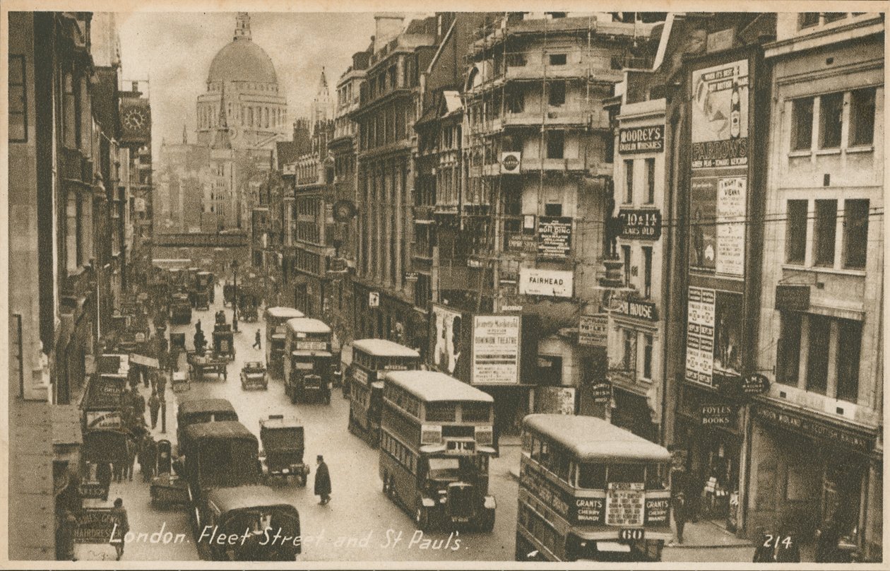 Fleet Street und St. Pauls Kathedrale, London von English Photographer