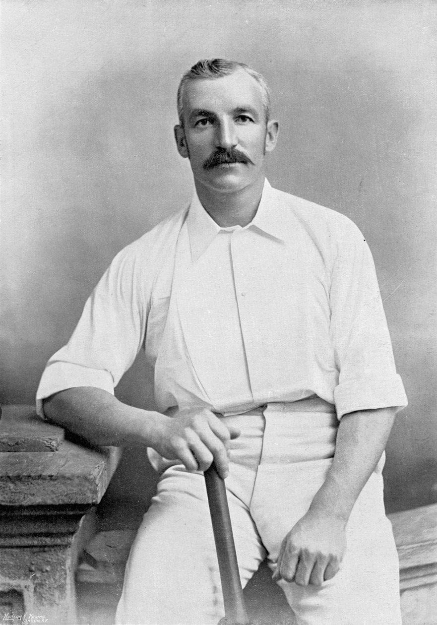 George Giffen, aus Berühmte Cricketspieler und Cricketplätze, veröffentlicht von Hudson und Kearns, 1895 von English Photographer