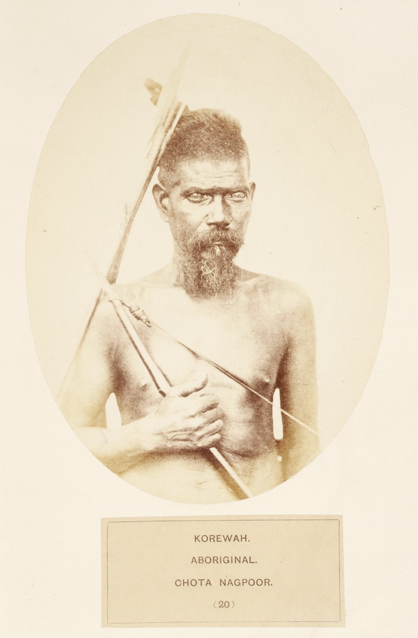 Korewah, Ureinwohner, Chota Nagpoor, aus The People of India, von J. Forbes Watson, veröffentlicht 1868 von English Photographer