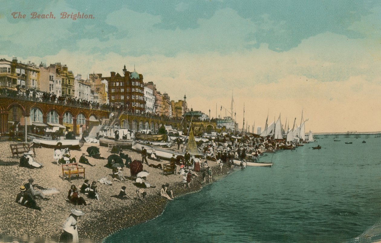 Der Strand, Brighton. Postkarte gesendet im Jahr 1913 von English Photographer