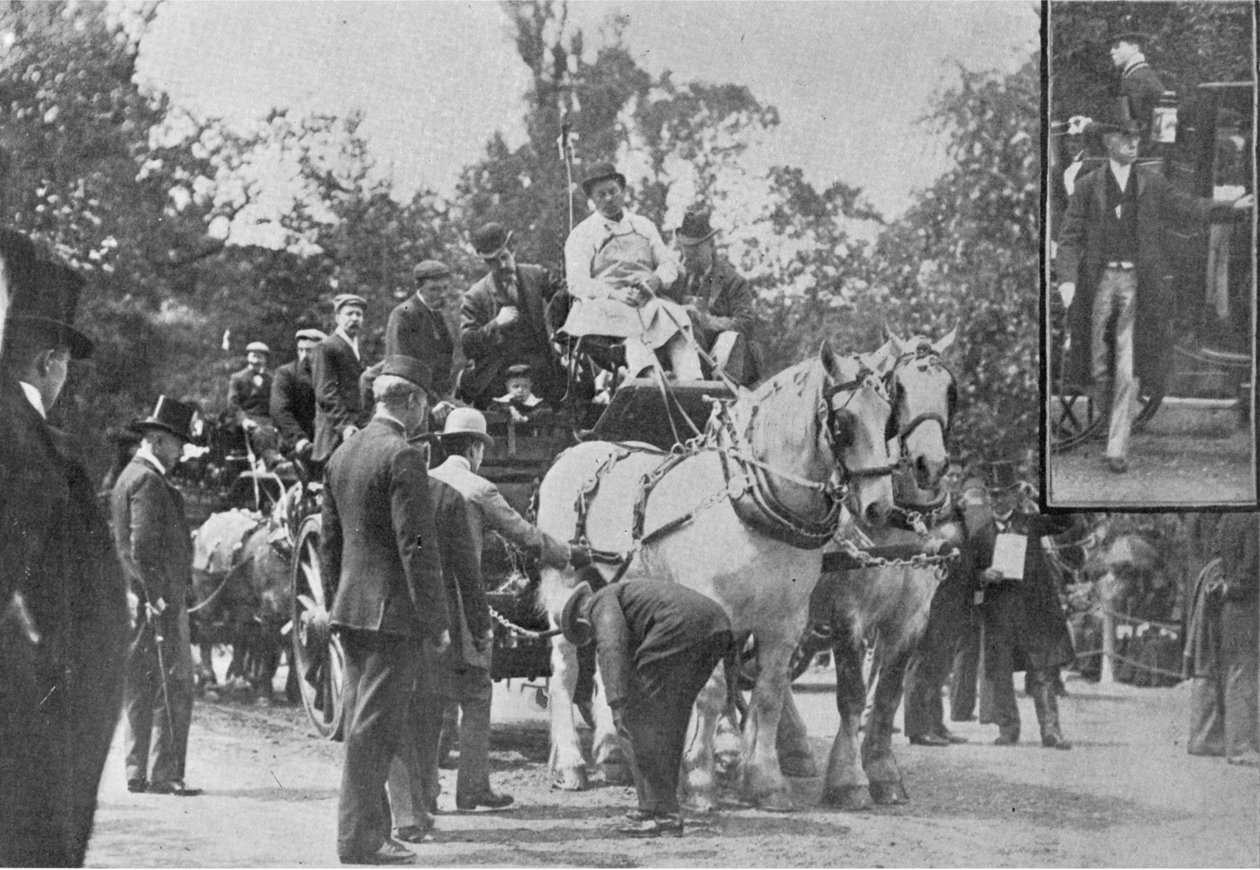 Die Kaltblutpferde-Parade, Illustration aus The King, 1. Juni 1901 von English Photographer