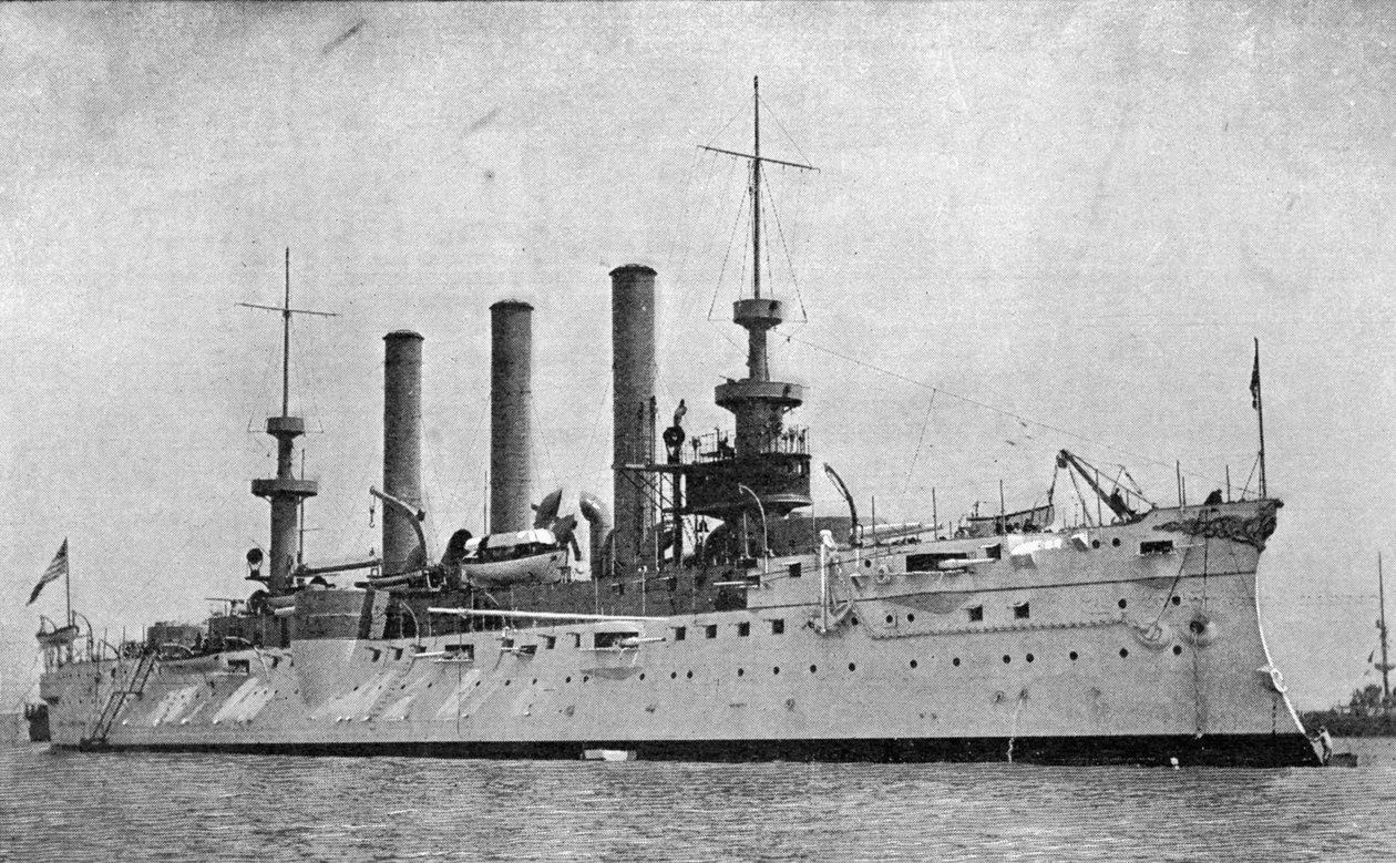Das US-Schlachtschiff Brooklyn, das die Überreste von Lord Pauncefote nach England brachte, Illustration aus The Graphic, 19. Juli 1902 von English Photographer