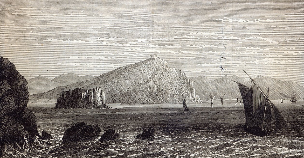 Kap Colonna, mit Ruinen des Tempels der Minerva, Küste von Griechenland, aus 