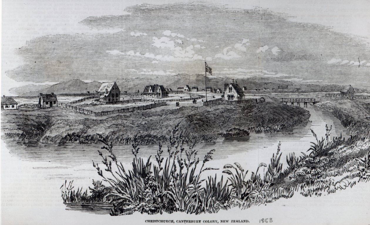 Christchurch, Canterbury-Kolonie, Neuseeland, aus 