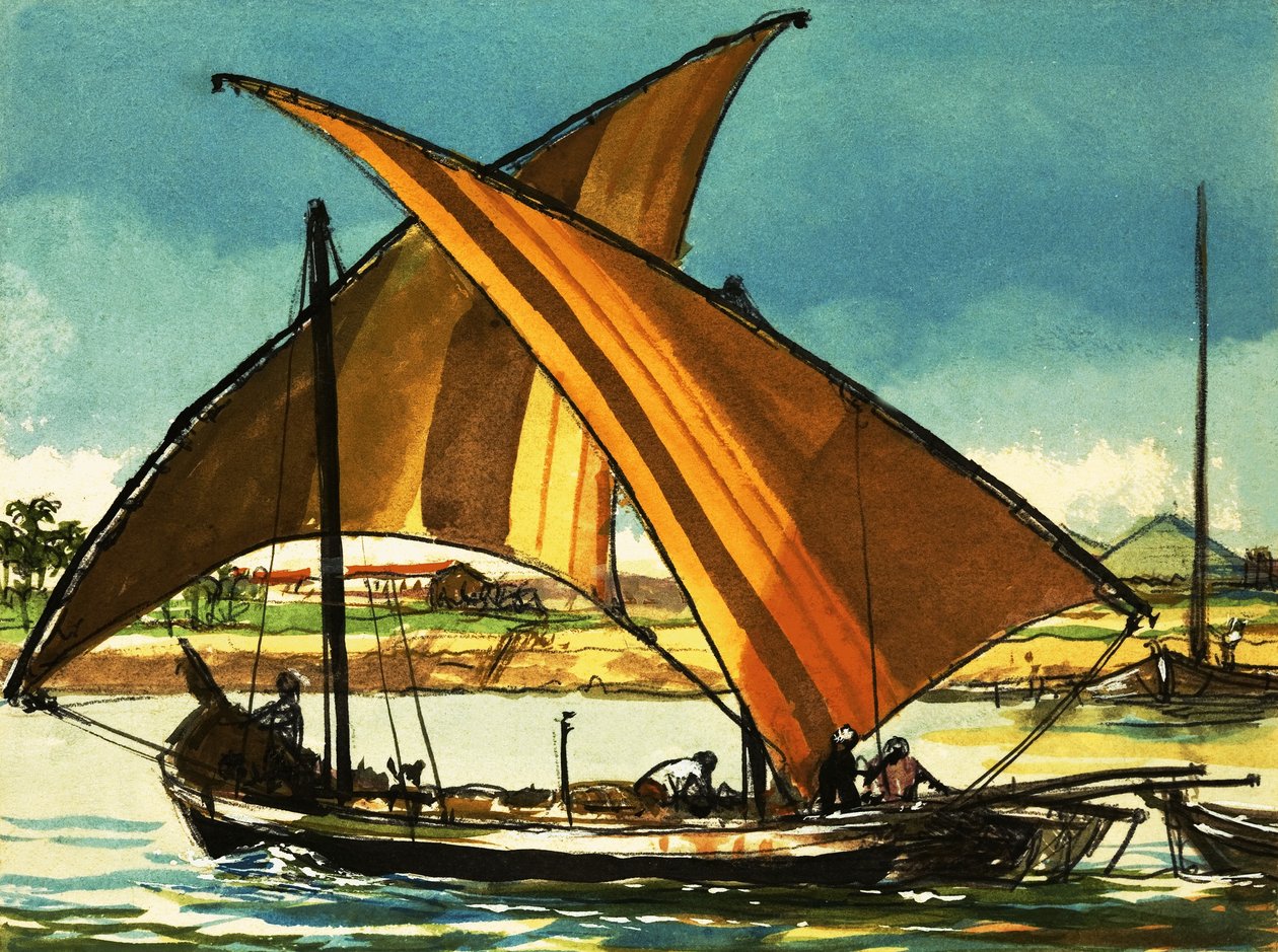 Felucca-Boote auf dem Nil von English School