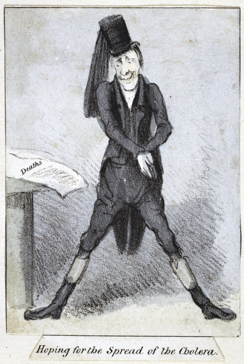 Hoffnung auf die Ausbreitung der Cholera, 1840-50 von English School
