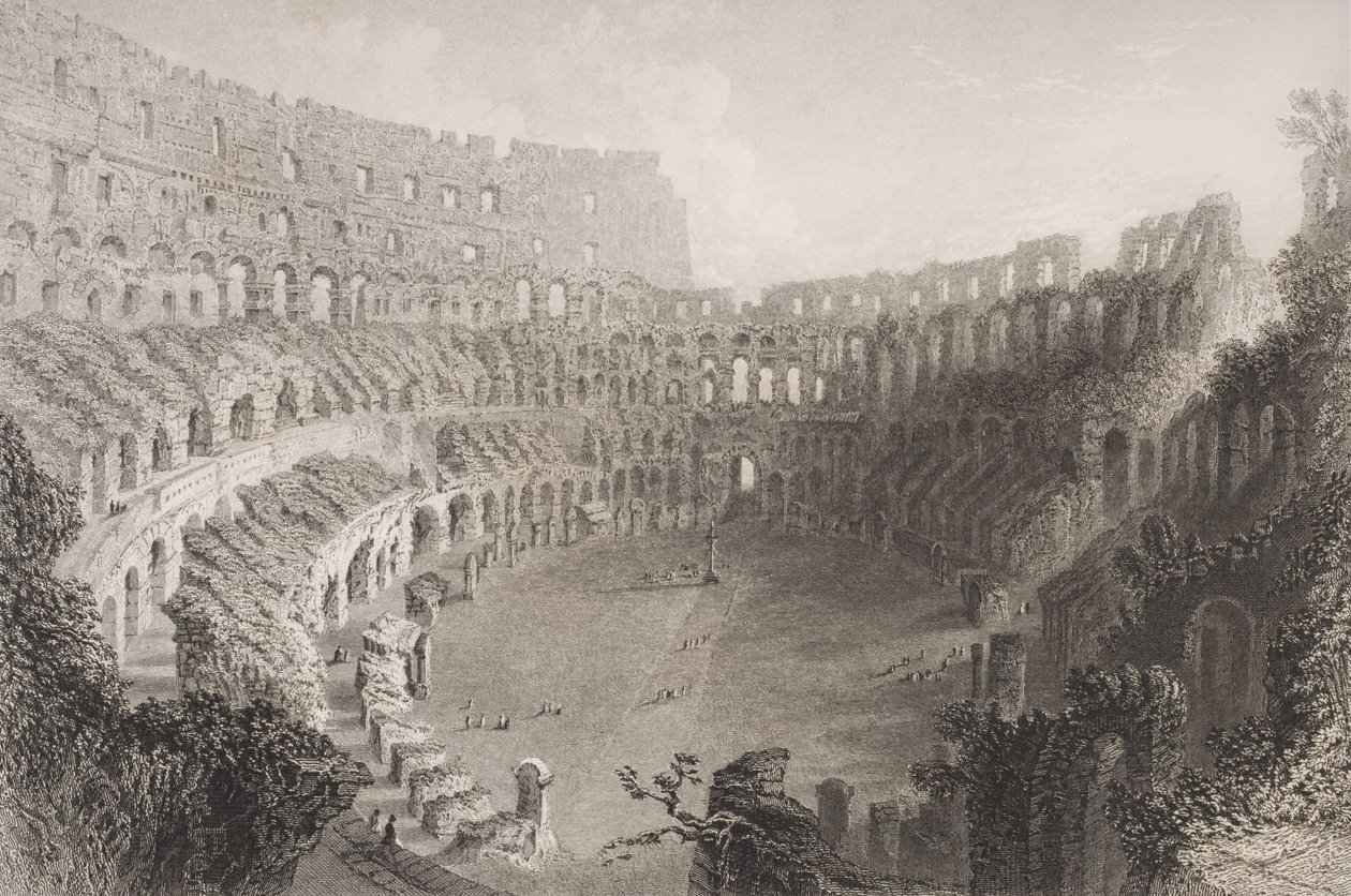 Innenansicht des Kolosseums, Rom von English School