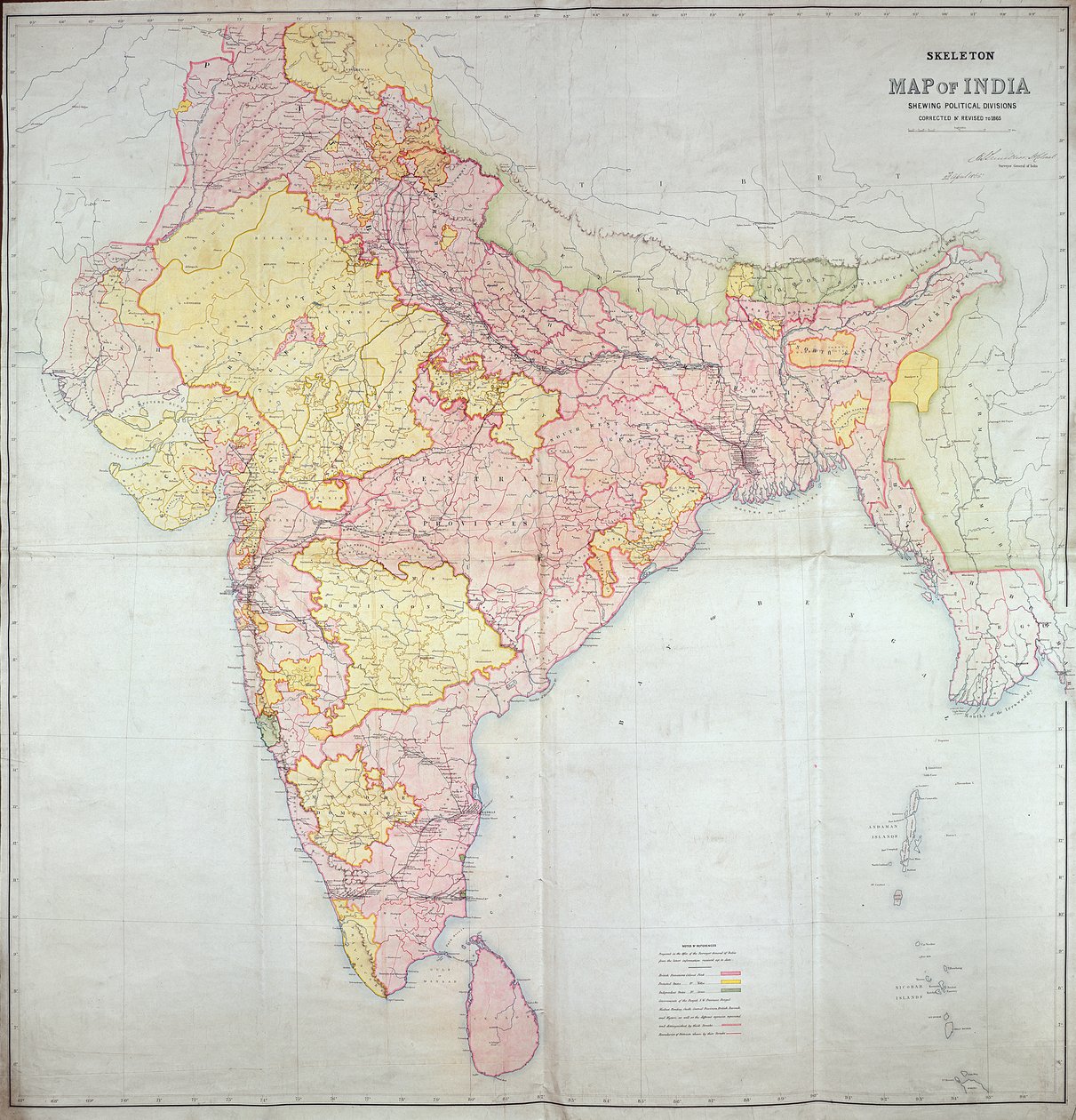 Karte von Indien, 1865 von English School