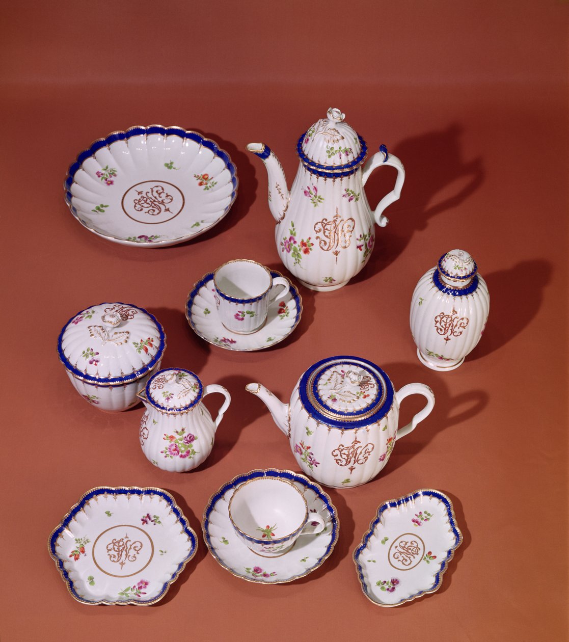 Teil eines Worcester monogrammierten Teeservices, c.1775 von English School