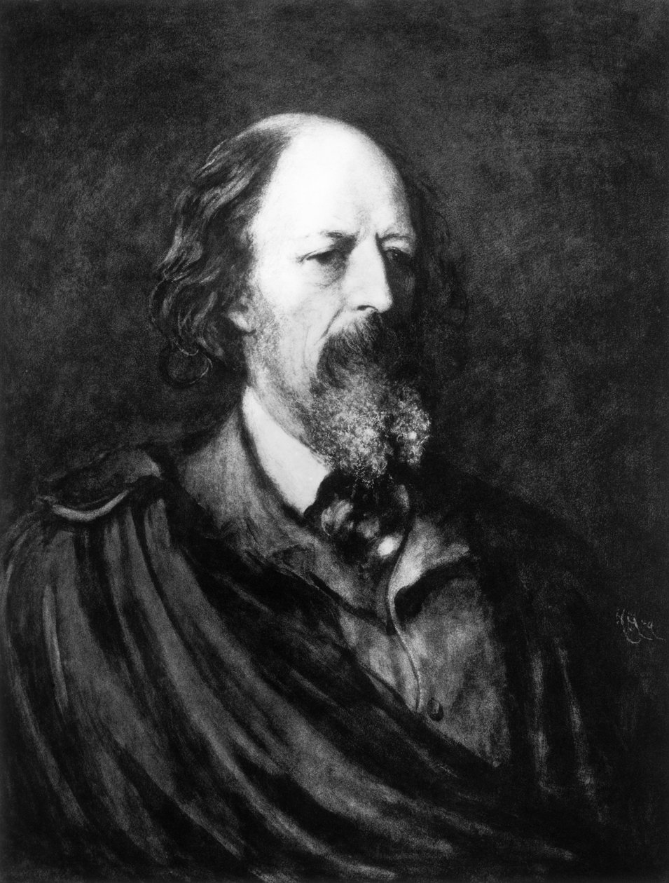 Porträt von Alfred, Lord Tennyson (1809-92), ca. 1860er von English School