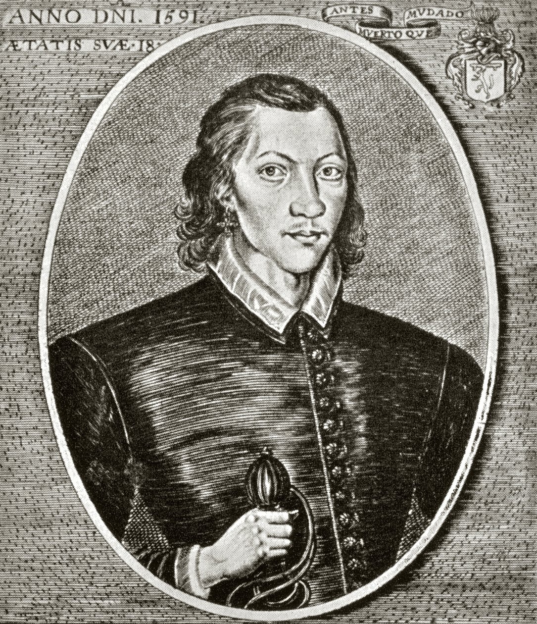 Porträt von John Donne, datiert 1591, Frontispiz zu 