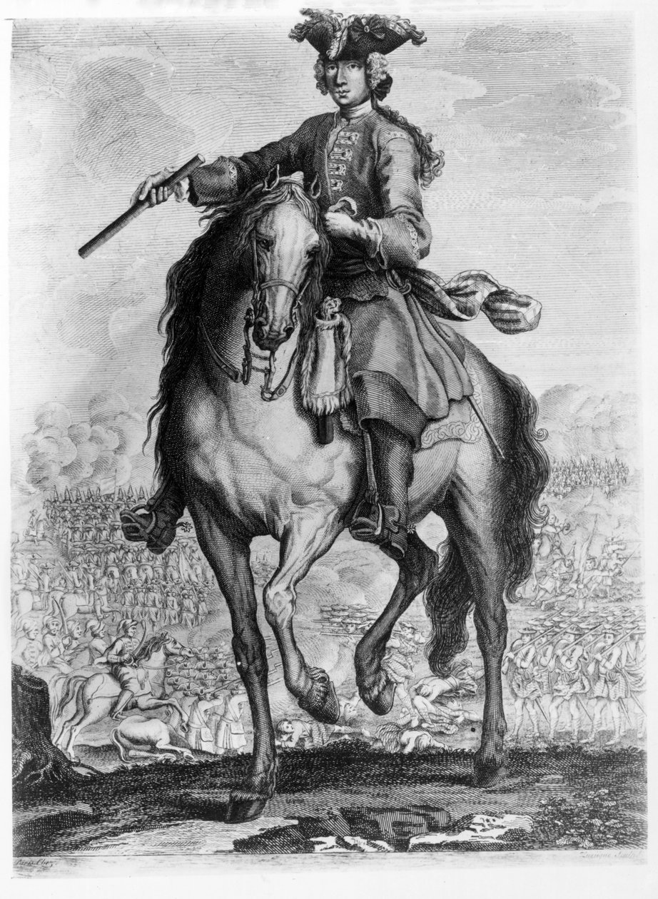 Prinz Charles Edward Stuart in der Schlacht von Prestonpans, ca. 1745 von English School