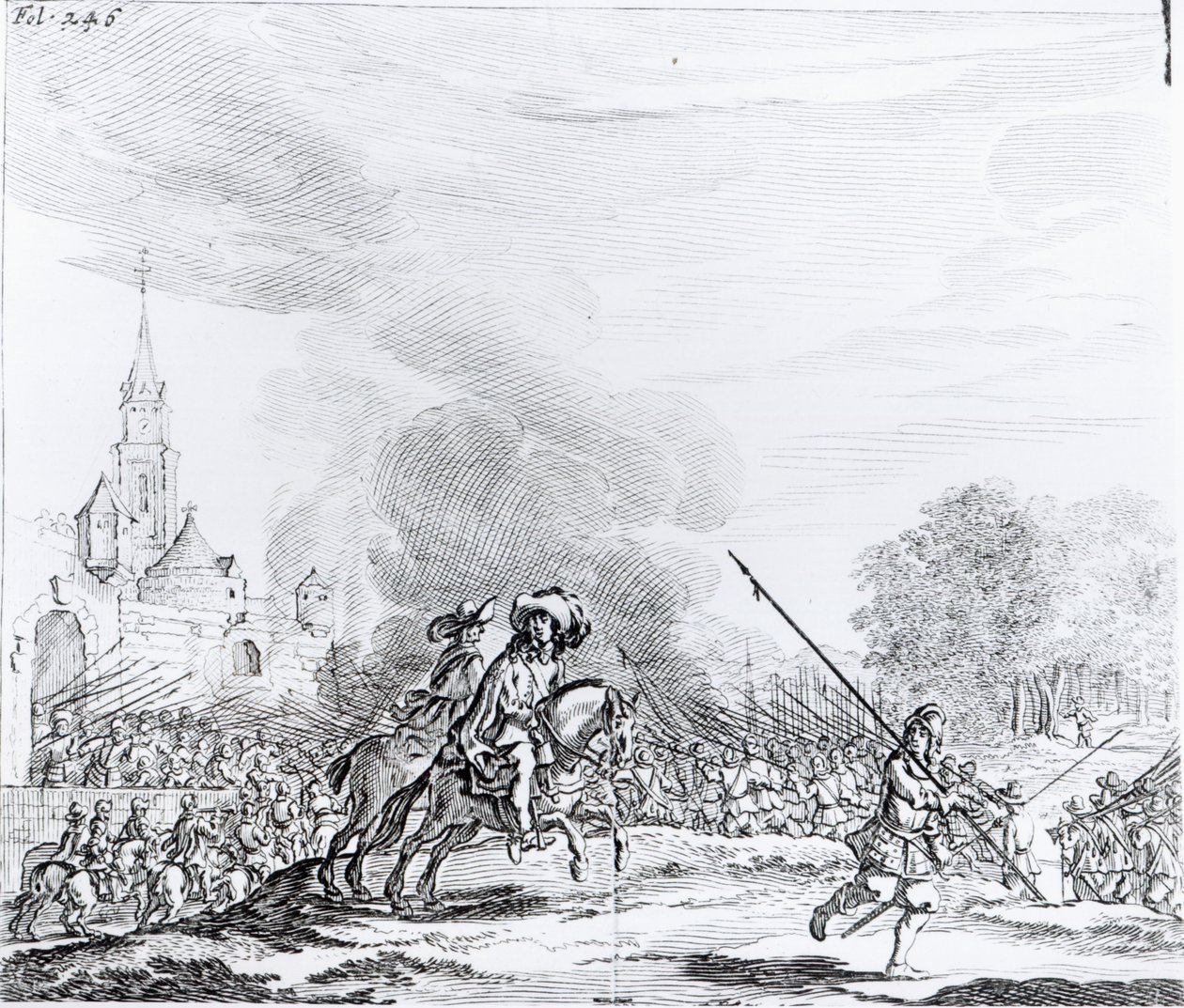 Rückzug aus der Schlacht von Worcester, 3. September 1651 von English School