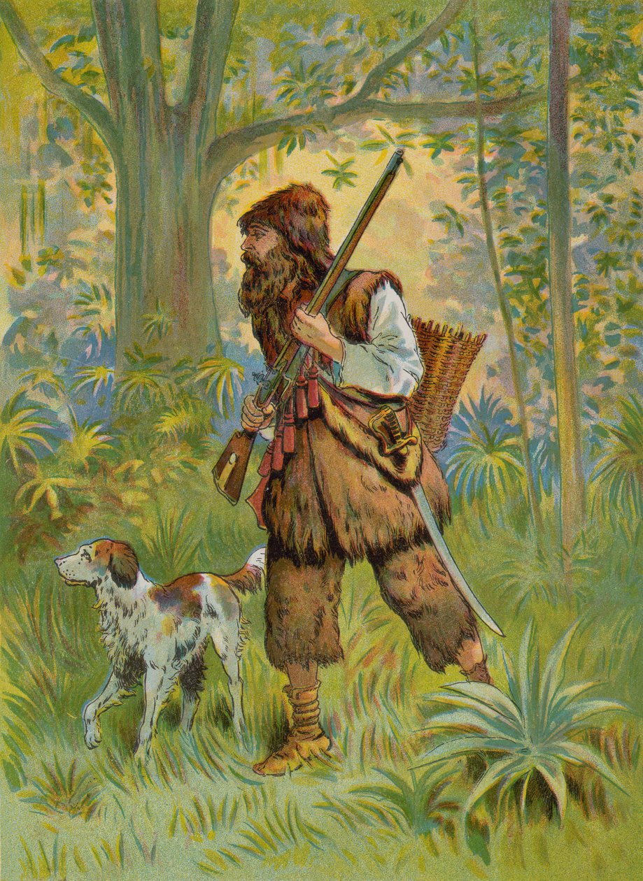 Robinson Crusoe auf der Jagd von English School