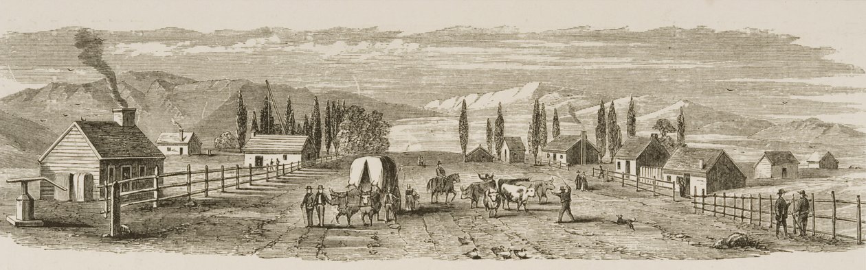 Salt Lake City im Jahr 1850, aus 