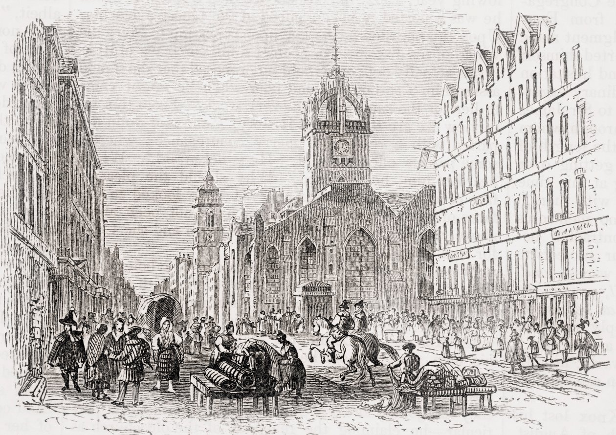 St Giles und die Alte Tron Kirche, Edinburgh im 17. Jahrhundert, aus 