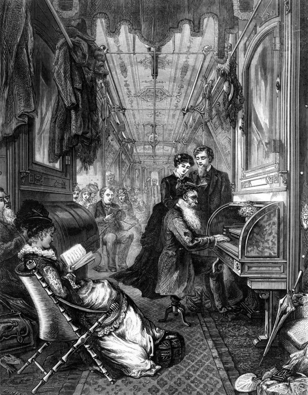 Sonntag auf der Union Pacific Railway, 1875 von English School