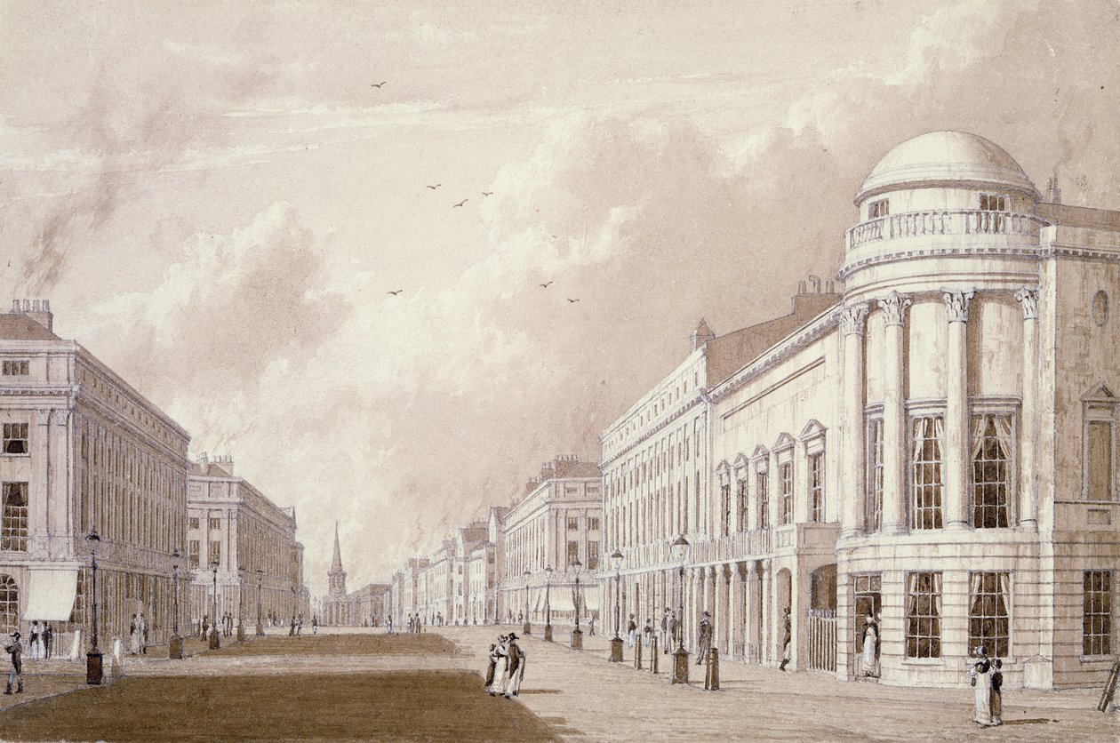 Ansicht der Regent Street, 1825 von English School