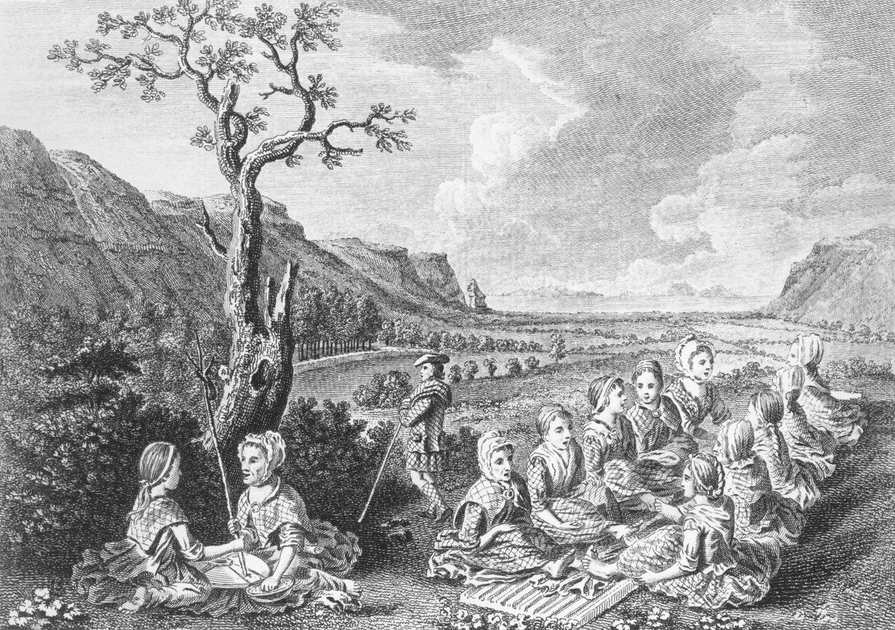 Frauen an der Quern und der Luaghad mit Blick auf Talyskir, aus 