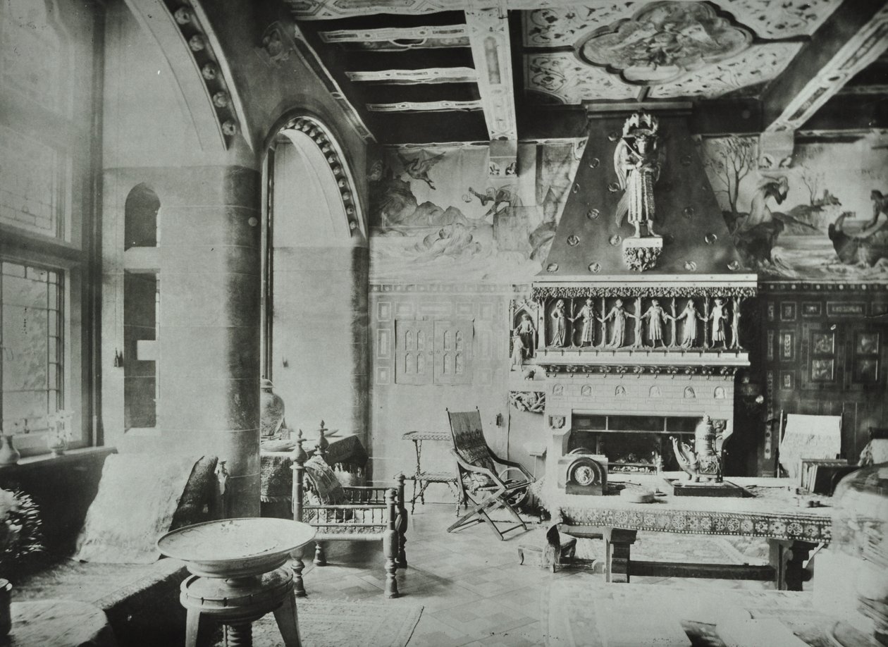 9 Melbury Road: Wohnzimmer, 1890 von English Photographer