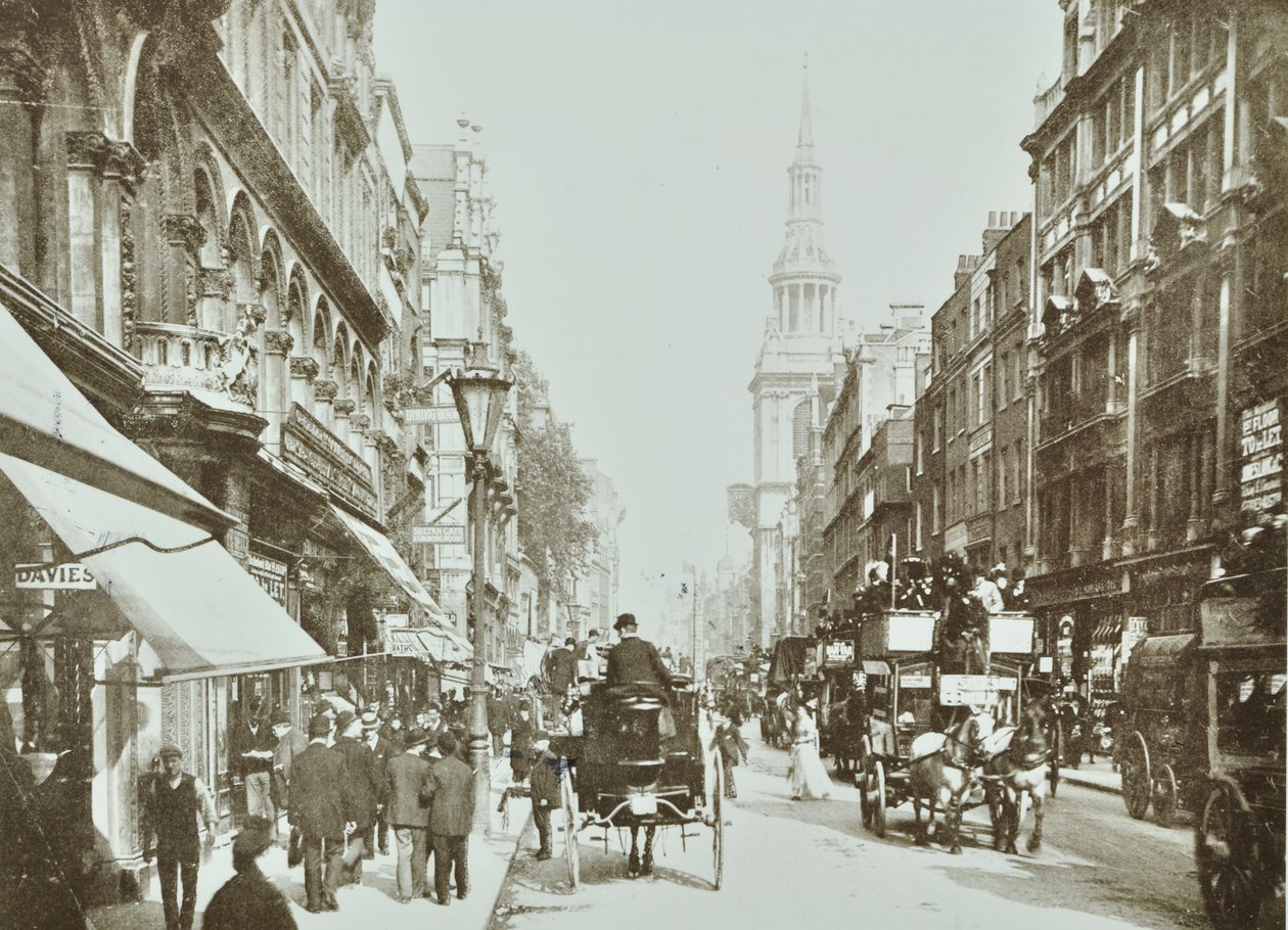 Cheapside, Blick nach Osten, City of London, 1890 von English Photographer