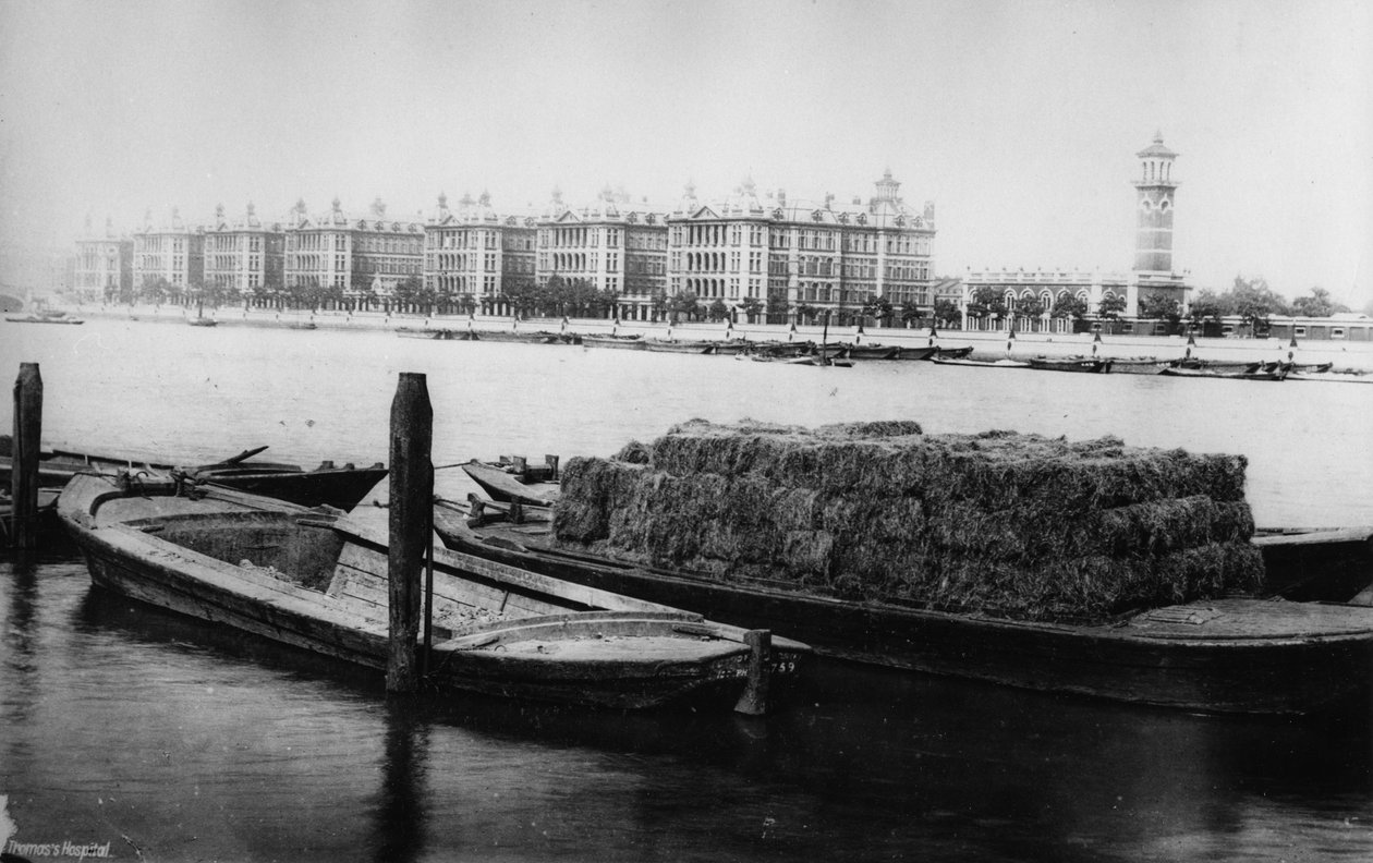 St. Thomas Krankenhaus, Albert Embankment, spätes 19. Jahrhundert von English Photographer