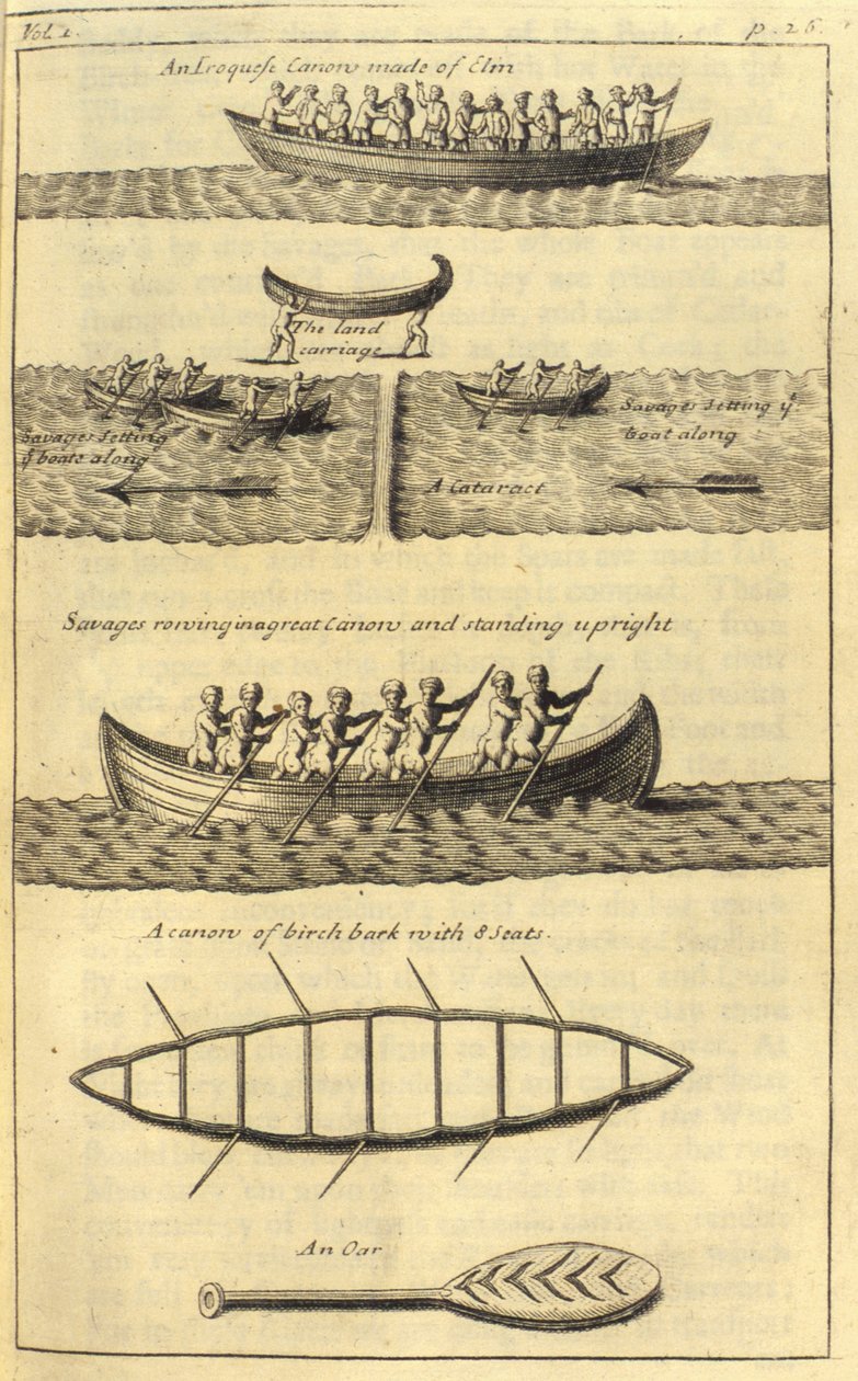 Ein Irokesenkanu, 1703 von English School
