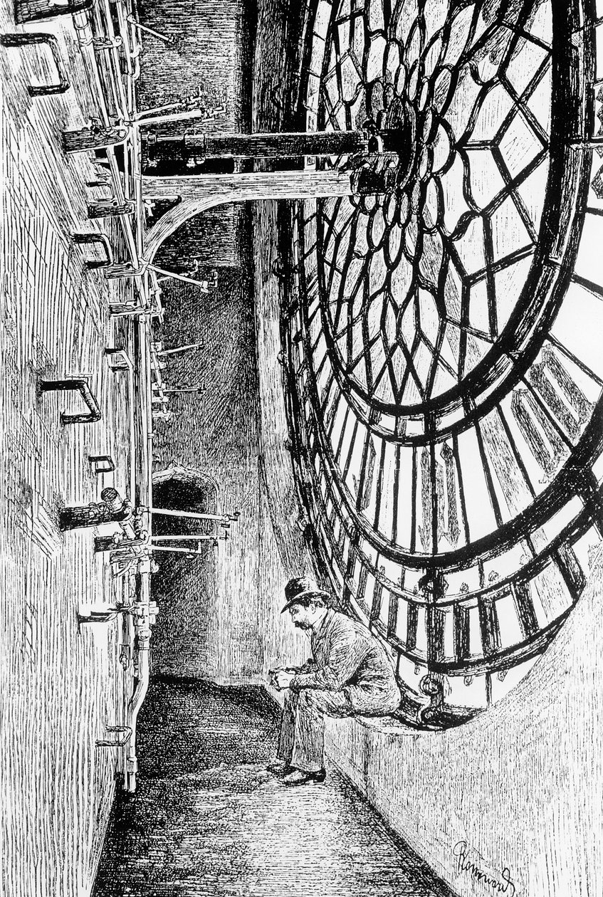 Hinter dem Zifferblatt von Big Ben von English School