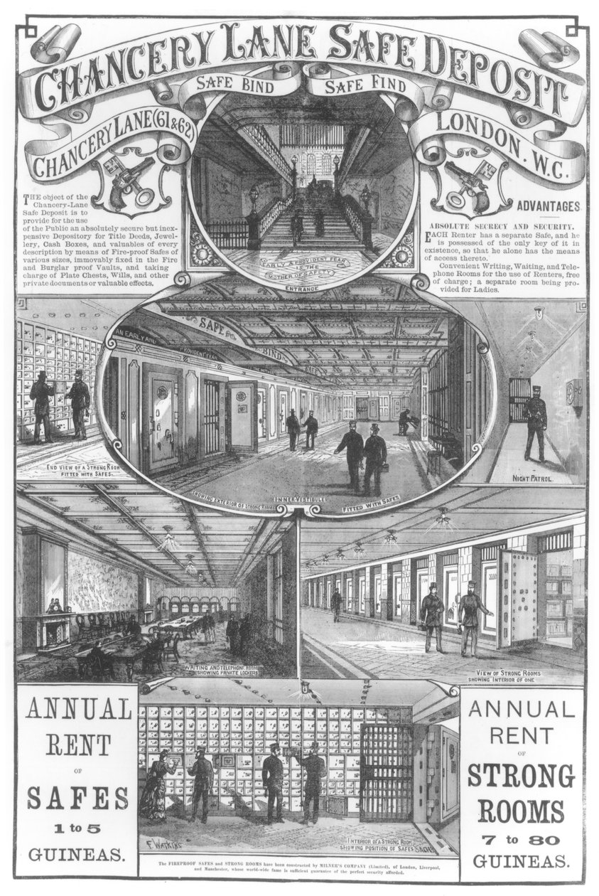 Chancery Lane Safe Deposit, 1886 von English School
