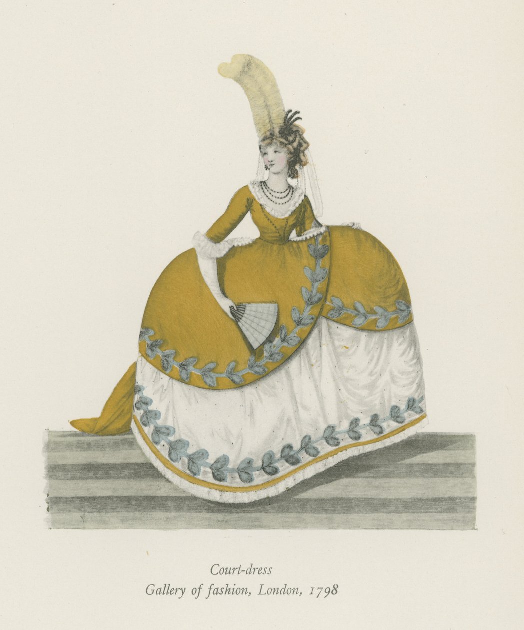 Hofkleid. Gallery of Fashion, London, 1798 von English School