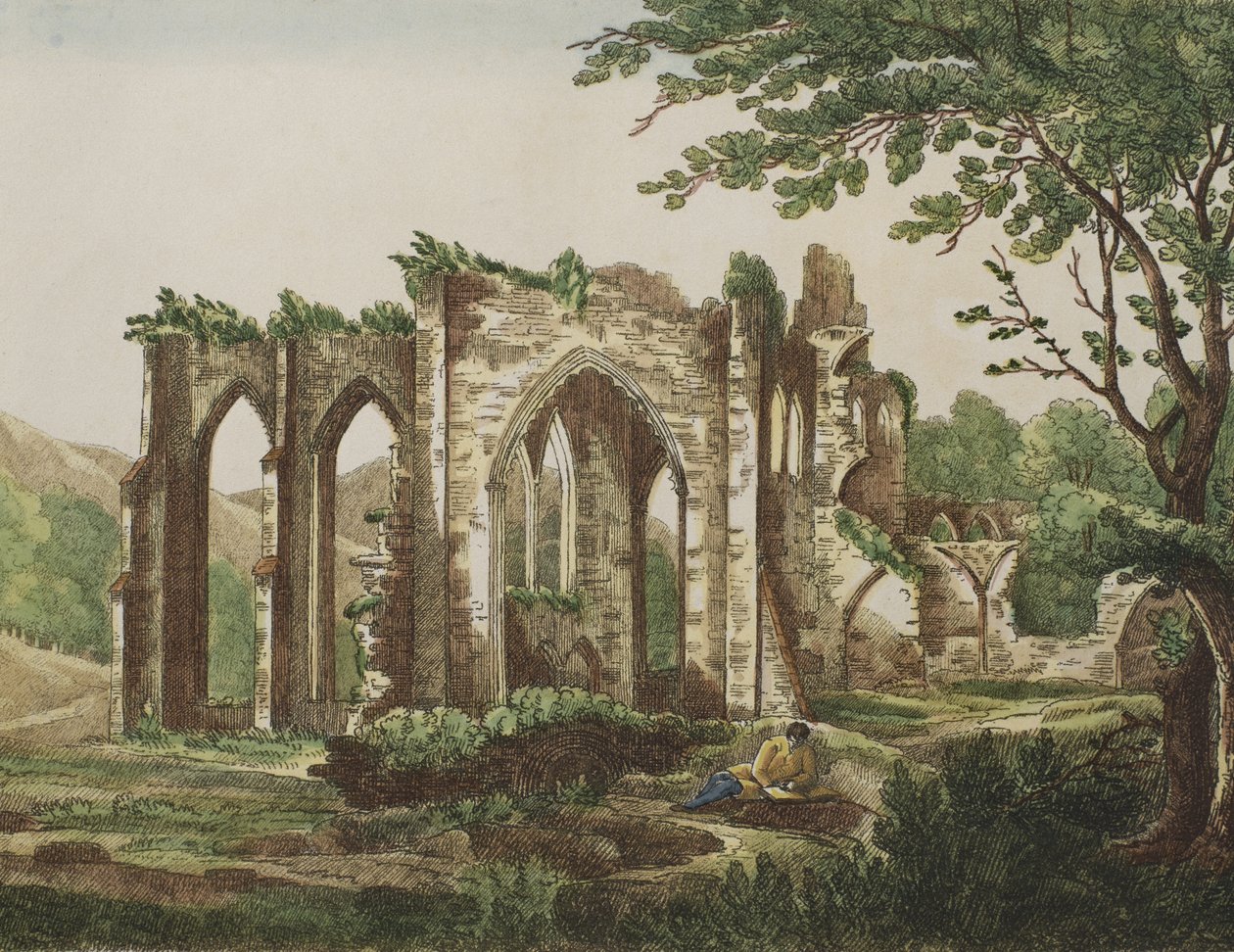 Furness Abbey, Lancashire, 1810 (Farbstich) von English School