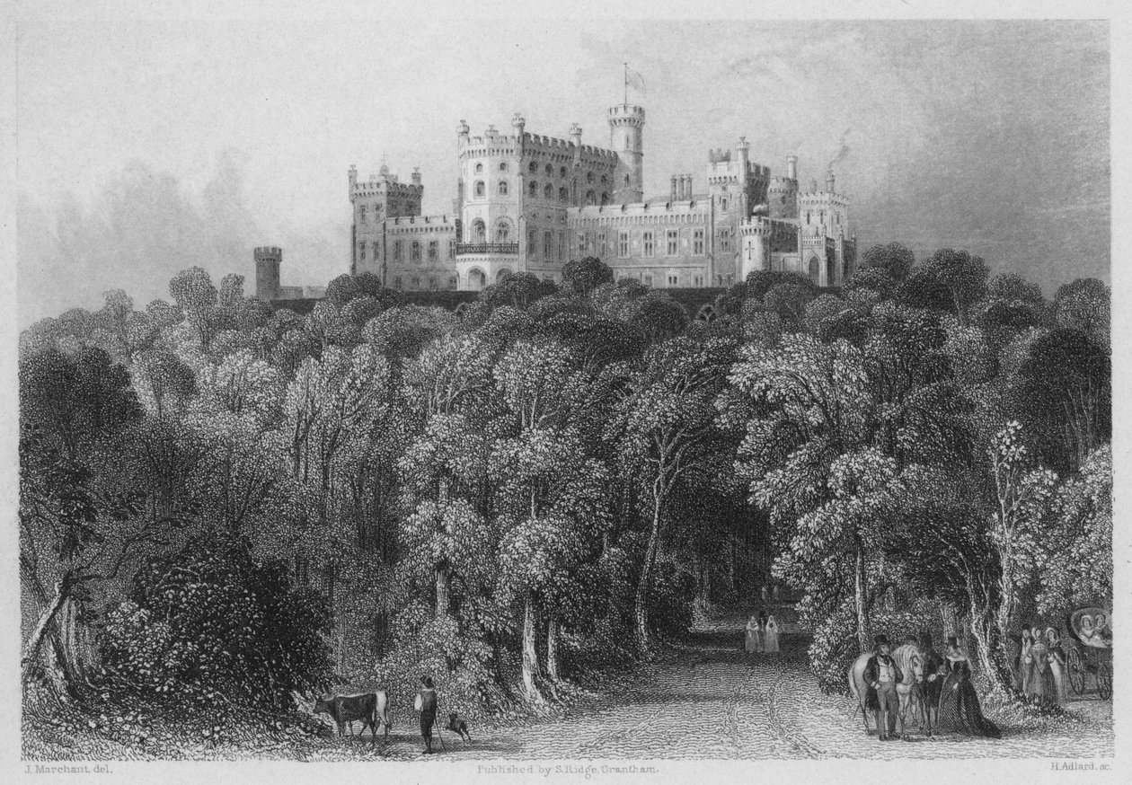 Nordostansicht, Belvoir Castle (Gravur) von English School