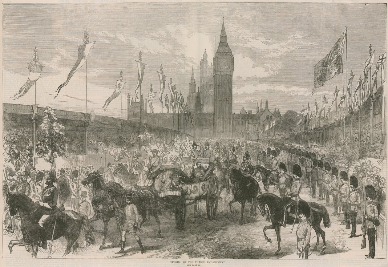 Eröffnung des Thames Embankment (Gravur) von English School