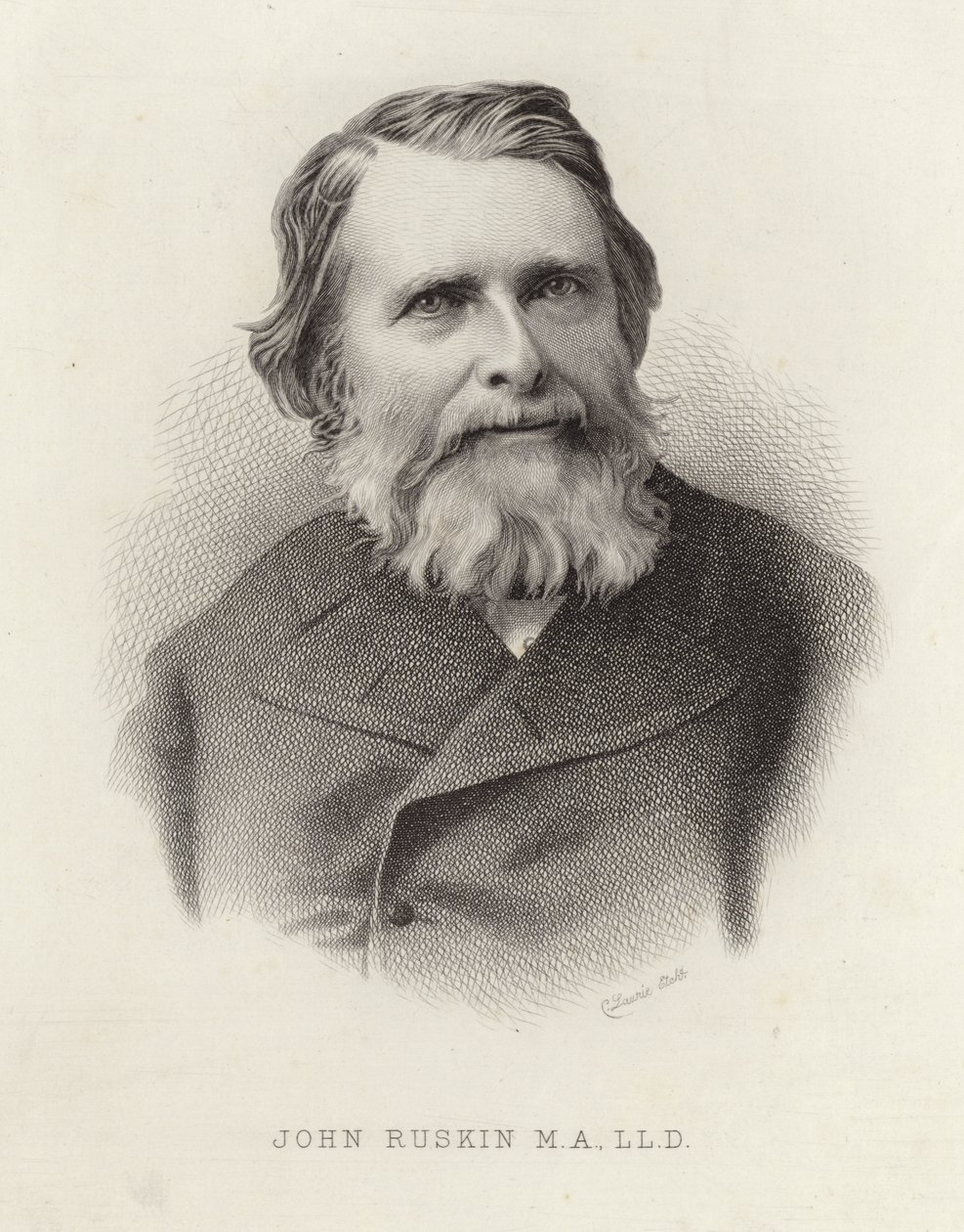 Porträt von John Ruskin von English School